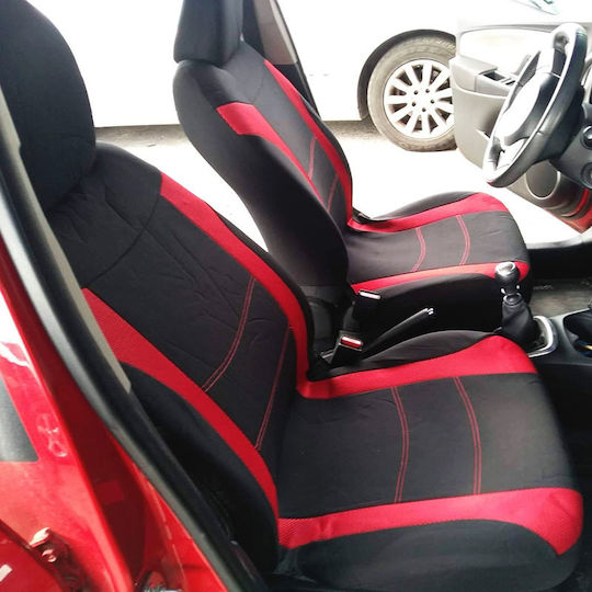 Auto Gs Σετ Καλύμματα Αυτοκινήτου 11τμχ Πολυεστερικά Super Sport All In One Μαύρο / Κόκκινο