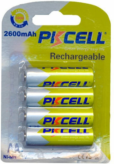 Pkcell Επαναφορτιζόμενες Μπαταρίες AA Ni-MH 2600mAh 1.2V 4τμχ