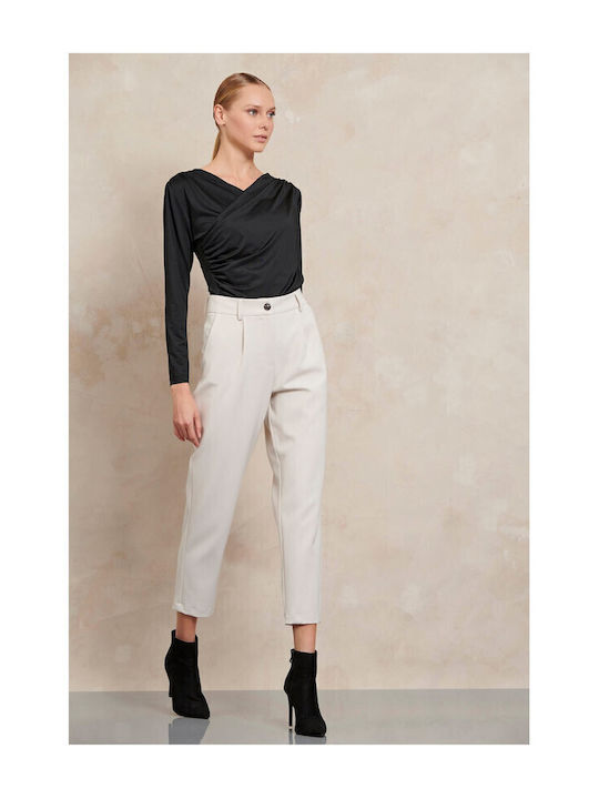 Women's Fabric Trousers Beige