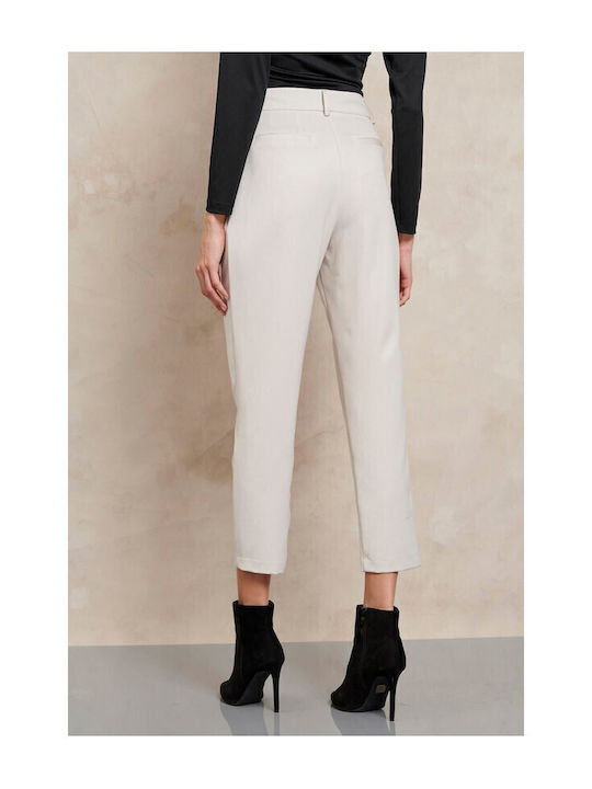Women's Fabric Trousers Beige