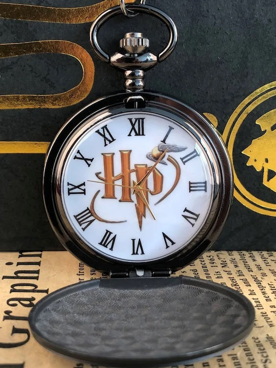 Ρολόι Τσέπης Harry Potter Μαύρο Αλυσίδα Αρχικά Ηρ Pocket Watch Harry Potter Initials Hp Black Shade Chain Molfs