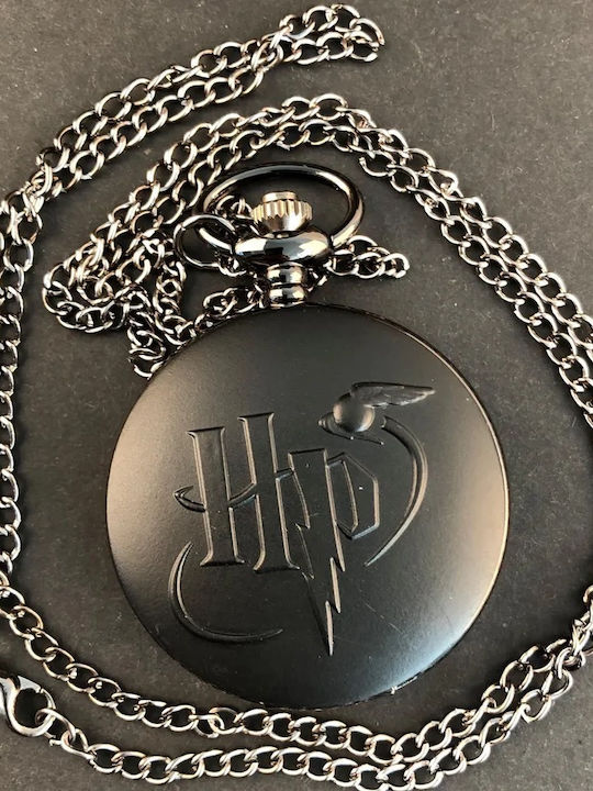 Ρολόι Τσέπης Harry Potter Μαύρο Αλυσίδα Αρχικά Ηρ Pocket Watch Harry Potter Initials Hp Black Shade Chain Molfs
