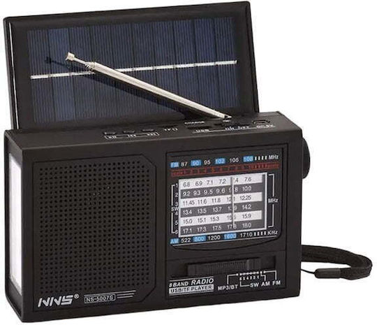 NS-5006S Tabletop Radio Solar with Bluetooth and USB Black