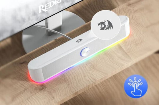 Redragon GS560 Adiemus Ηχείο Υπολογιστή με RGB Φωτισμό και Ισχύ 3W Λευκό