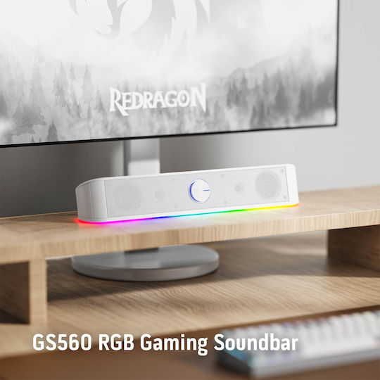 Redragon GS560 Adiemus Ηχείο Υπολογιστή με RGB Φωτισμό και Ισχύ 3W Λευκό