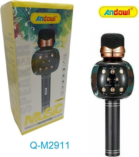 Andowl Wireless Karaoke Microphone in Black Color