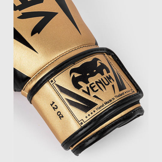 Venum Elite Boxing Gloves made of Synthetic Leather for Match Gold