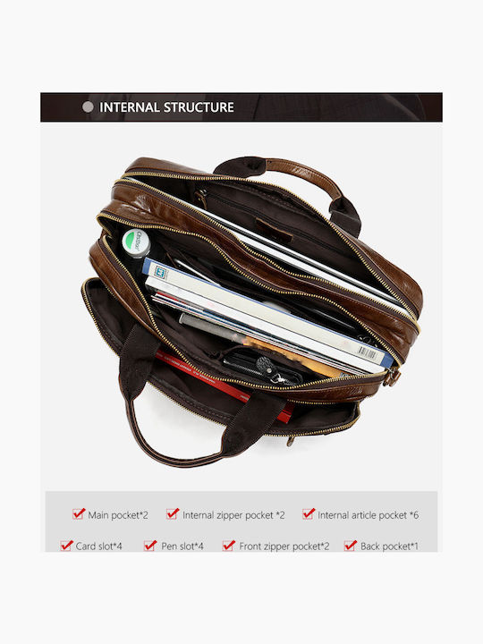 Leder Herrentasche Geldbörse Braun