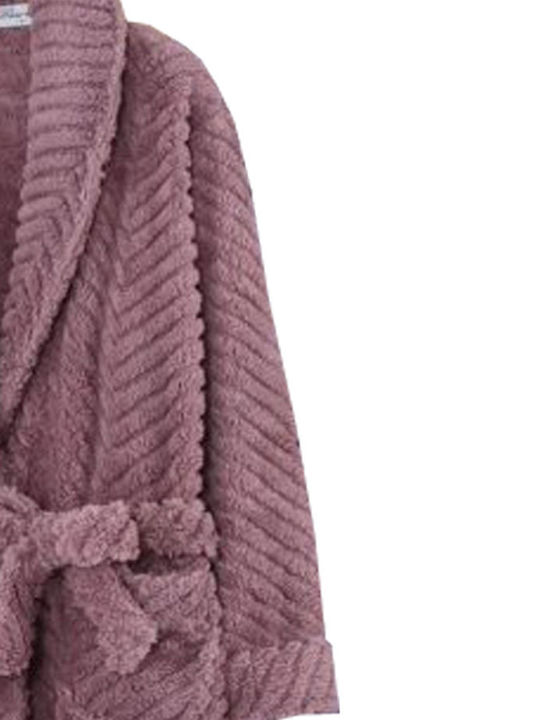 Join Χειμερινή Γυναικεία Fleece Ρόμπα Ροζ