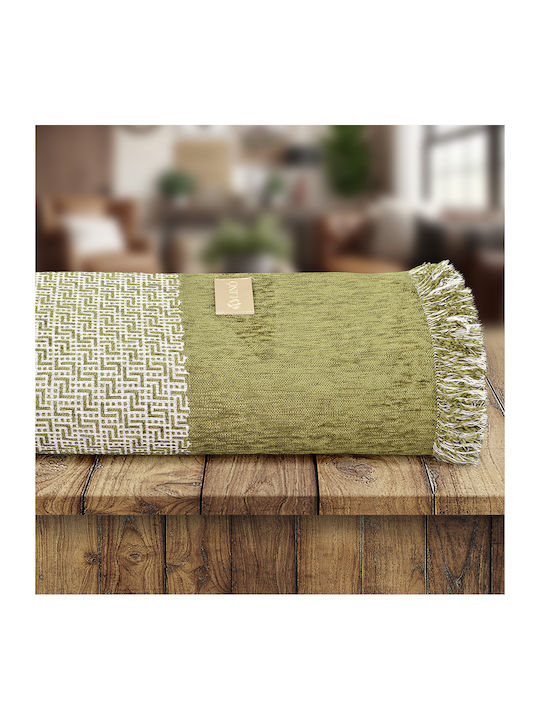 Lino Home Angollo-winter Ριχτάρι Διθέσιου Καναπέ Chenille 180x250εκ. Olive