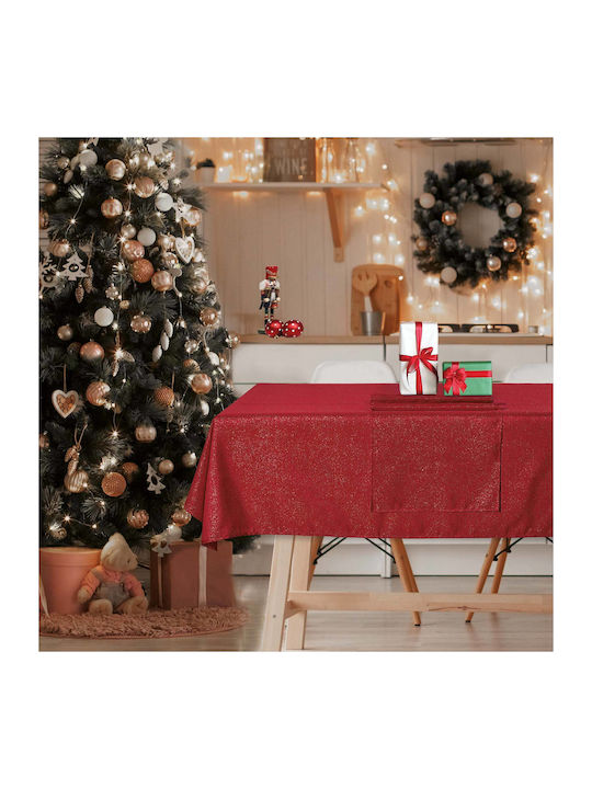 Das Home Christmas Tablecloth Red L180xW140cm 1pcs