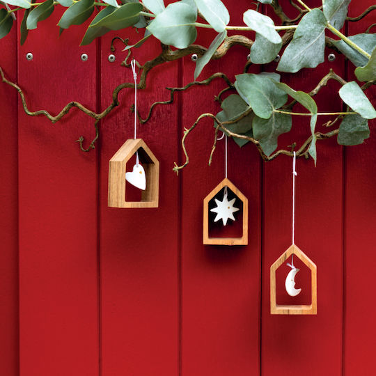 Ornament suspendat Luna Alb 7x5buc