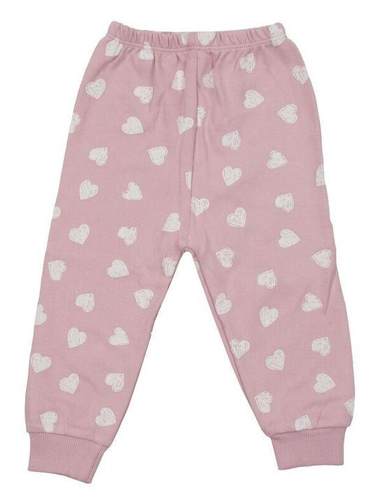 Papillon Kids Παιδική Πιτζάμα Χειμωνιάτικη Ροζ