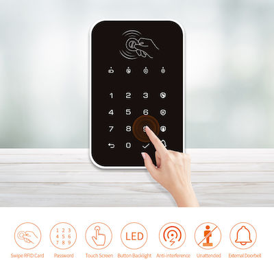 Wireless Security Access-Control Keypad Touch White K010