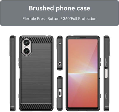 Techsuit Carbon Silicone Back Cover Black (Xperia 5 V)