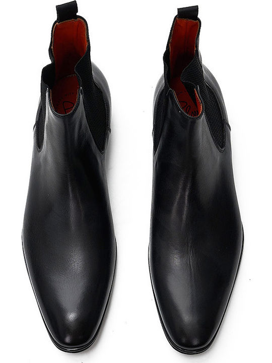 Leder Schwarz Chelsea Stiefeletten