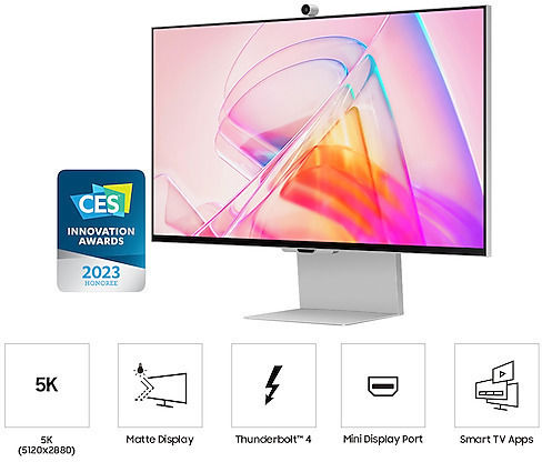 Samsung ViewFinity S9 S90PC IPS HDR Smart Monitor 27" 5120x2880 με Χρόνο Απόκρισης 5ms GTG Ασημί