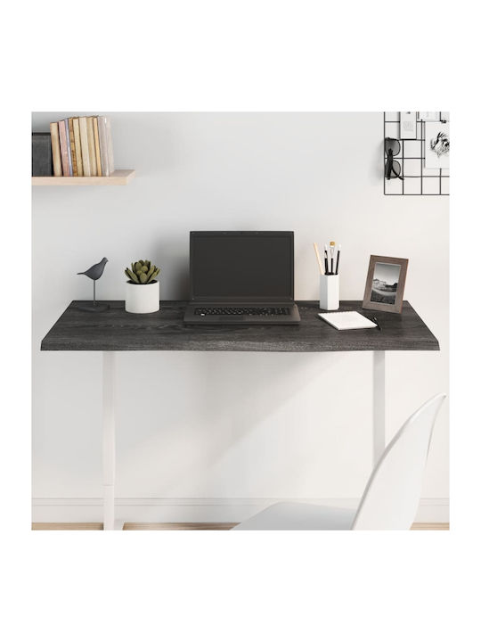 vidaXL Rectangular Office Desk Surface made of Solid Wood Dark Grey 100x60x2cm 3156431 1pcs