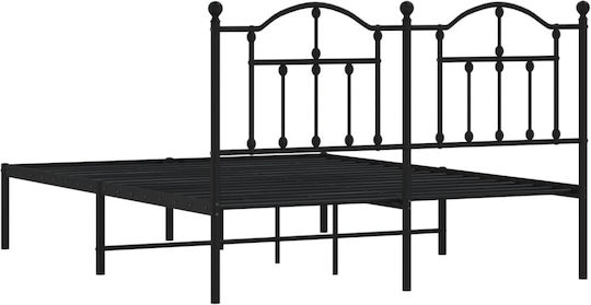 Bett Doppelbett Metall Black mit Latten für Matratze 135x190cm