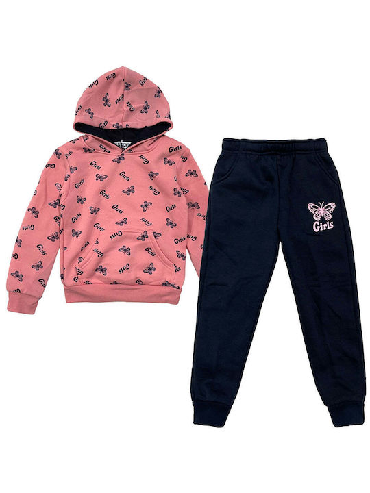 Ustyle Kids Sweatpants Set Pink 2pcs