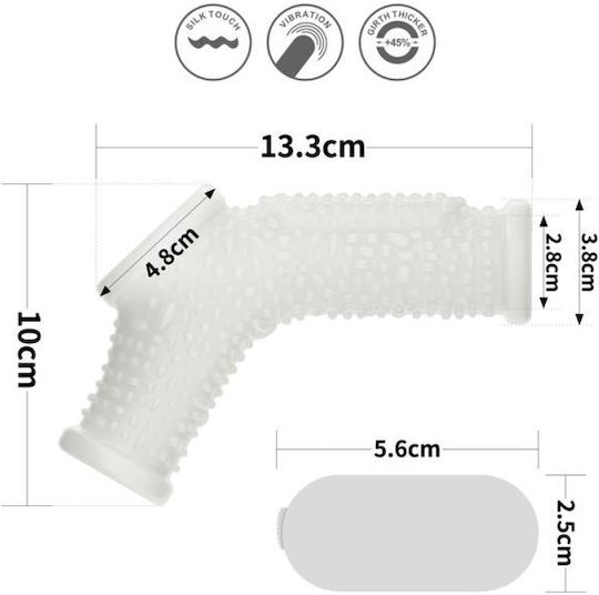 Lovetoy Extensie De Penis Cu Vibrație Albă