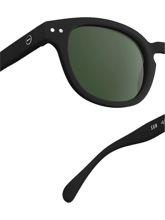 Izipizi Unisex Sunglasses with Black Plastic Frame and Black Polarized Lens