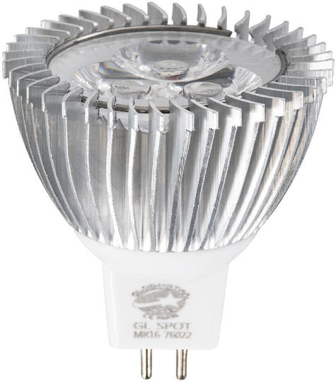 GloboStar Λάμπα LED 3W 160mm για Ντουί GU5.3 και Σχήμα MR16 Θερμό Λευκό 260lm