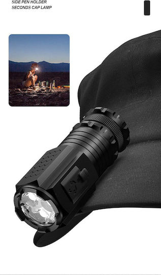 Wiederaufladbar Taschenlampe LED IPX8 mit maximaler Helligkeit 3000lm Ts-p35 Schwarz