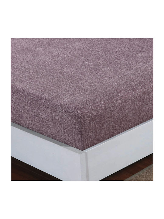 Casa Colori Sheet Double with Elastic 140x200+30cm. Serpantine Revo Coffee