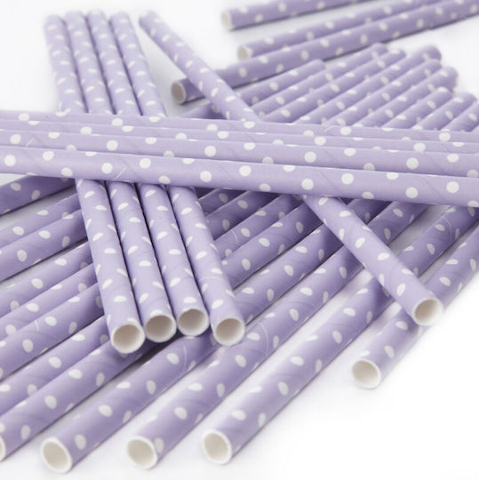 Ginger Ray Straw Paper Purple 1pcs