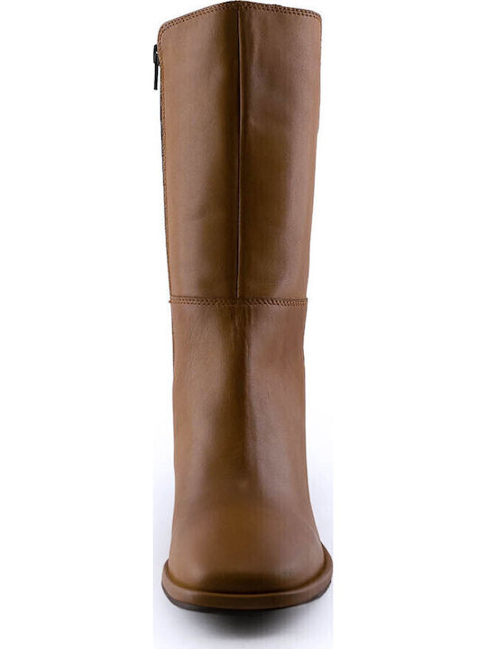 High Heel Women's Boots with Rubber Tabac Brown