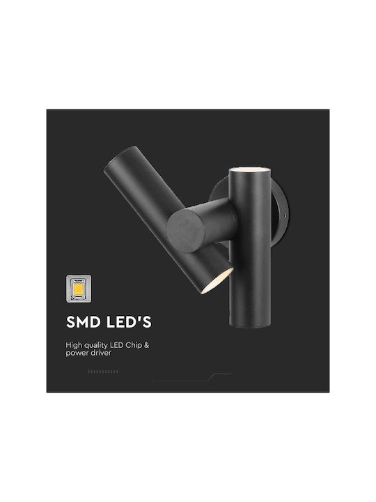 V-TAC Επιτοίχιο Εξωτερικό Σποτ LED IP44 6W με Θερμό Λευκό Φως 17.2x10.5x25.3εκ.