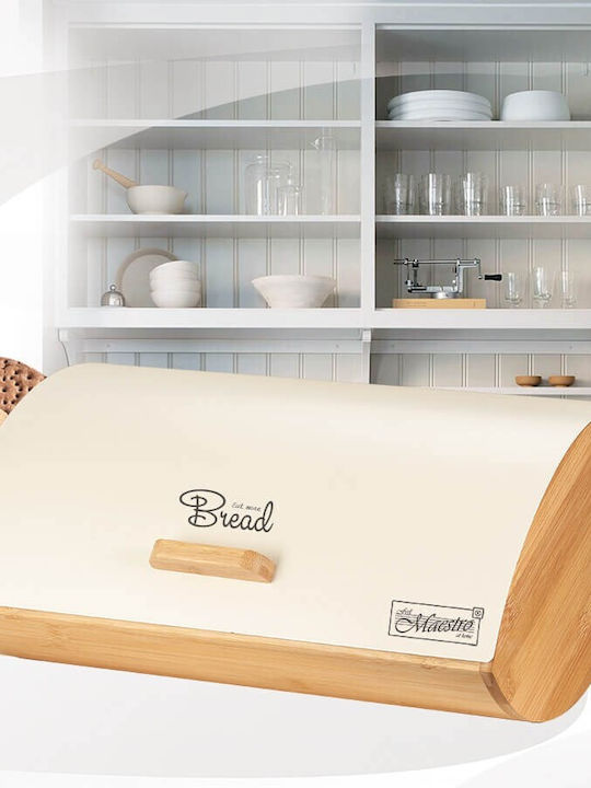 Maestro Bread Box Wooden Beige 25x13.3x36.5cm