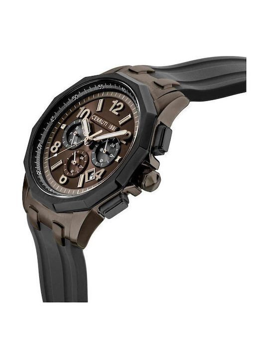 Cerruti Molveno Herrenuhr Batterie mit Schwarz Kautschukarmband