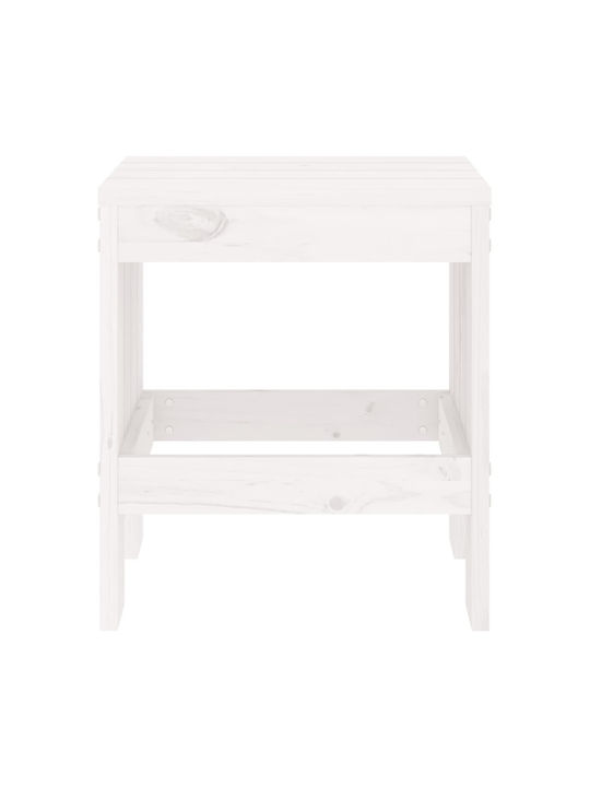 Wooden Garden Stool White 2 Pieces 40x36x45cm