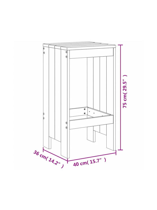 Stool for Bar Outdoor Ink 40x36x75cm