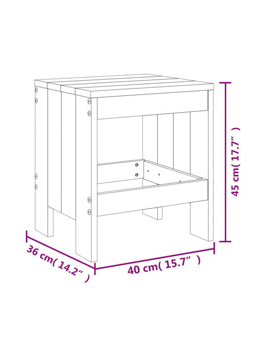 Wooden Garden Stool White 2 Pieces 40x36x45cm