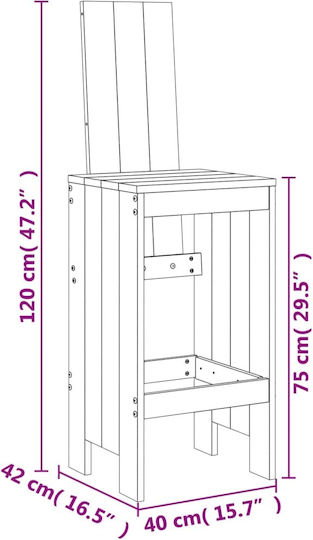 Hölzernes Gartenhocker für Bar im Außenbereich Mittele 2Stücke 40x42x120cm