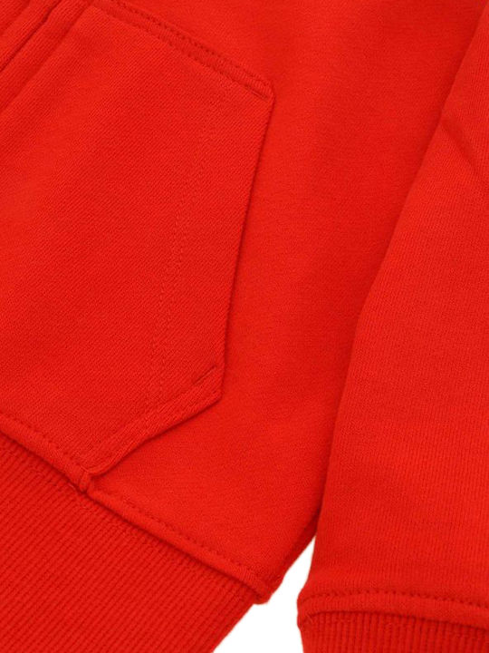 Kinder-Sweatshirt Strickjacke mit Kapuze Rote