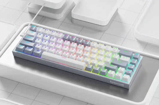 Redragon K631WG-RGB Gaming Tastatură 65% cu iluminare RGB (Engleză US) Alb