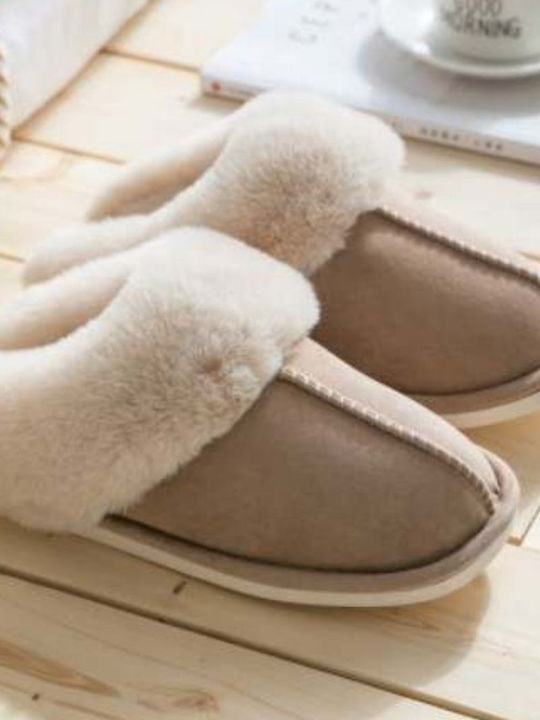 Winter Damen Hausschuhe Beige