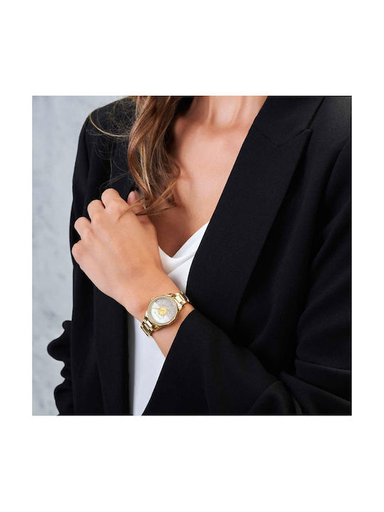 Cerruti Jesina Crystals Watch with Gold Metal Bracelet