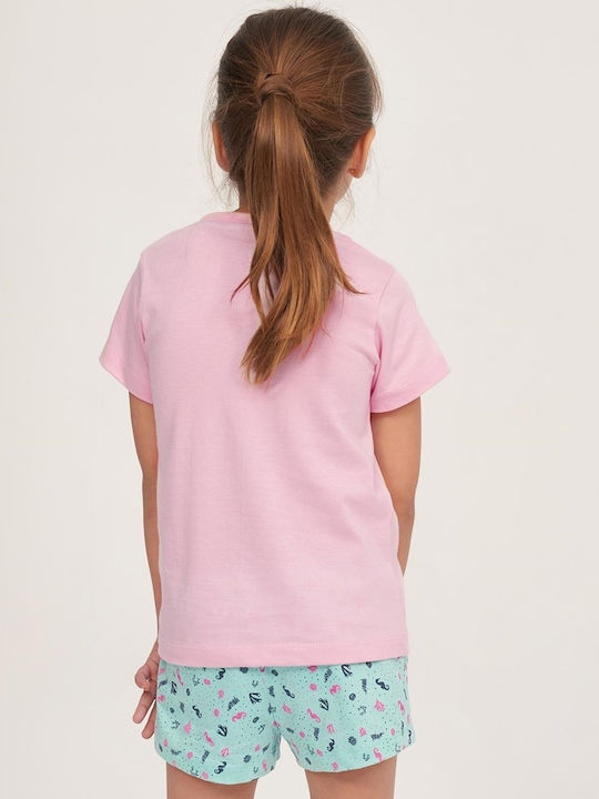 Muydemi Set Top & Bottom Kids Summer Pyjamas Pink