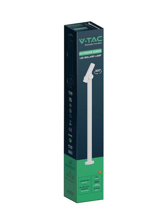 V-TAC V-TAC Outdoor Floor Lamp Small Post 4W with Warm White Light IP44 White
