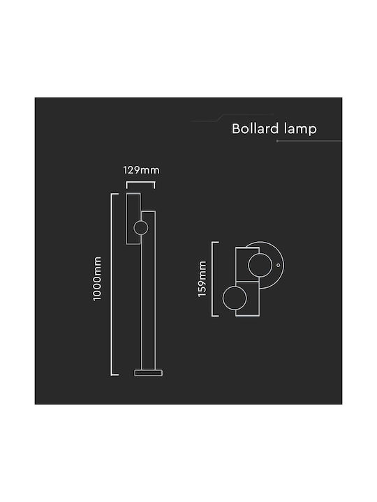 V-TAC Φωτιστικό Κολωνάκι LED Εξωτερικού Χώρου 4W με Θερμό Λευκό Φως IP44 Λευκό