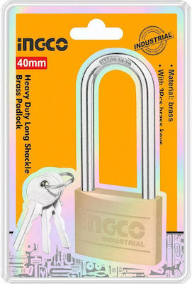 Ingco Steel Padlock Lengthened with Key 40mm 1pcs