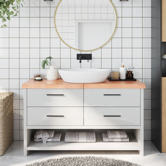 vidaXL Waschtisch ohne Waschbecken L140xB60xH6cm Braun