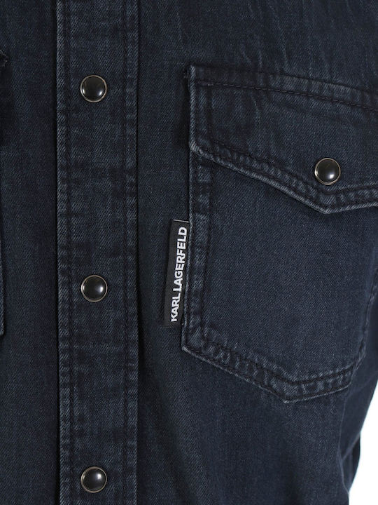 Long-sleeved Denim Shirt Blue