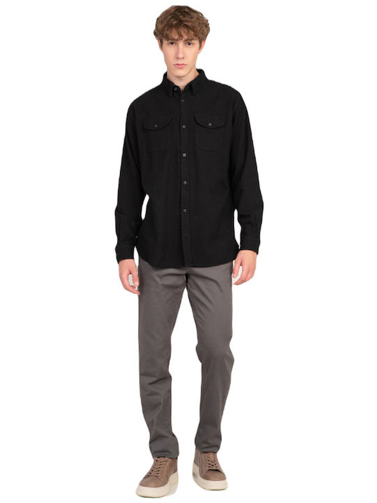 Rebase Men's Shirt Long Sleeve Flannel Black