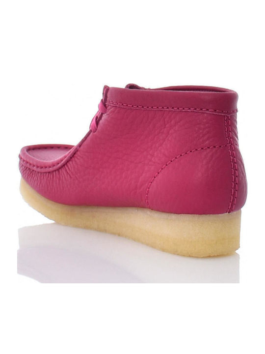 Wallabee Boot Δερμάτινα Γυναικεία Μποτάκια Φούξια